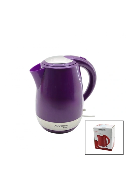 Awox (mürdüm) Solid Kettle Su Isıtıcı (1.7lt) (2000w) (su Gösterge) (360° Gövde=krom Kaplı Taban) (gizli Rezistans)*16