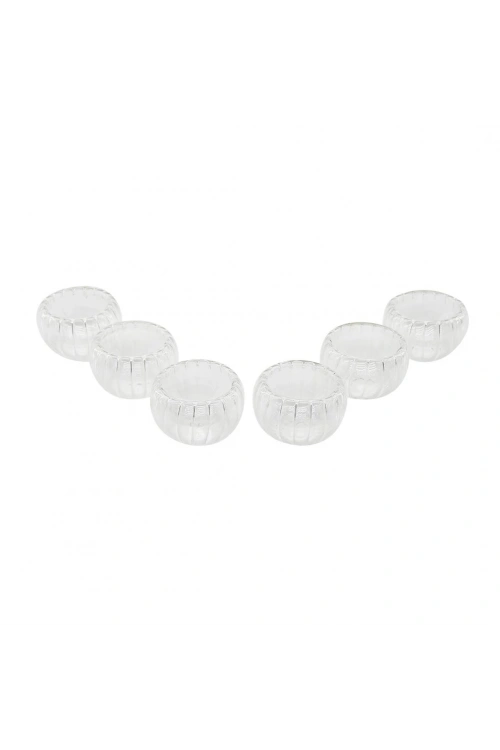 Barotti Dmr-8167 ( 6pcs ) ( Cam ) Lokumluk & Sosluk ( Çizgili Desen ) ( Çift Cidarlı ) ( 50 Ml )*30