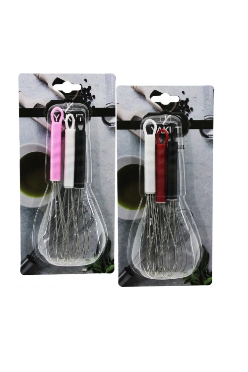 Baysa-1431 ( 9cm & Mini ) ( 3pcs ) Metal Çırpıcı & Plastik Saplı*300