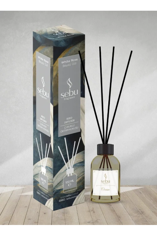 Beyaz Gül Ortam Kokusu Bambu Çubuklu Sebu 100 Ml
