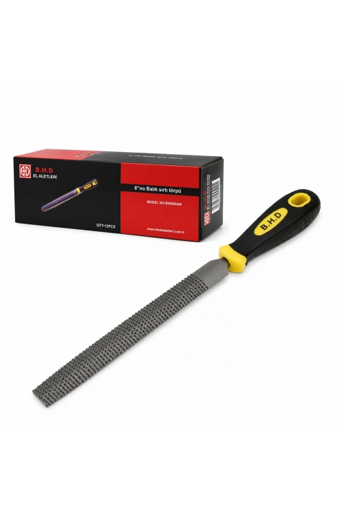 B.h.d Bhd-00420 ( 8 ) ( Balık Sırtı ) Ağaç Törpüsü ( Metal Eğe ) ( Plastik Saplı )*12x6
