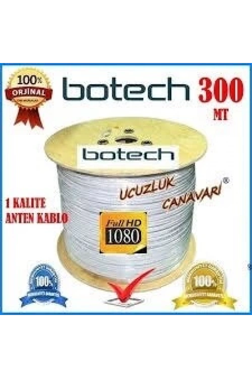 Botech ( 300mt ) Koaksiyel Uydu Anten Kablo Rg 6/u4l*4