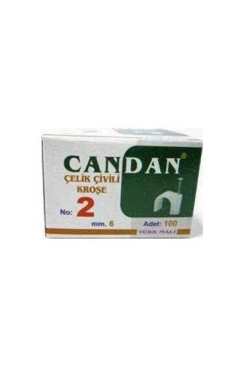 Candan ( No-2 & 6mm ) ( 100pcs ) Çivili Kroşe*10x15
