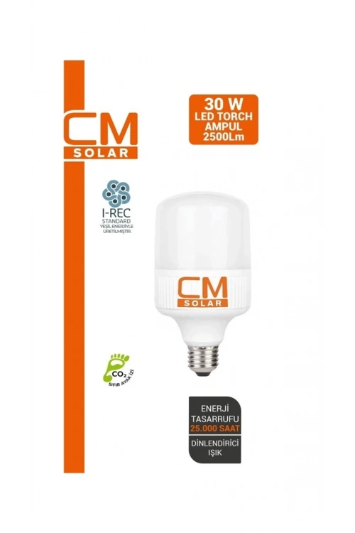 Cmsolar 30 W Led Torch Ampul E27 Duy 6500k Beyaz Işık