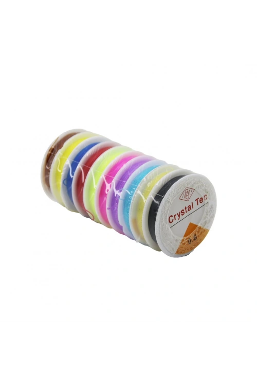 Crystal Tec ( Renkli & Lastikli ) ( Size:0.8 ) Misina İpi*10x150