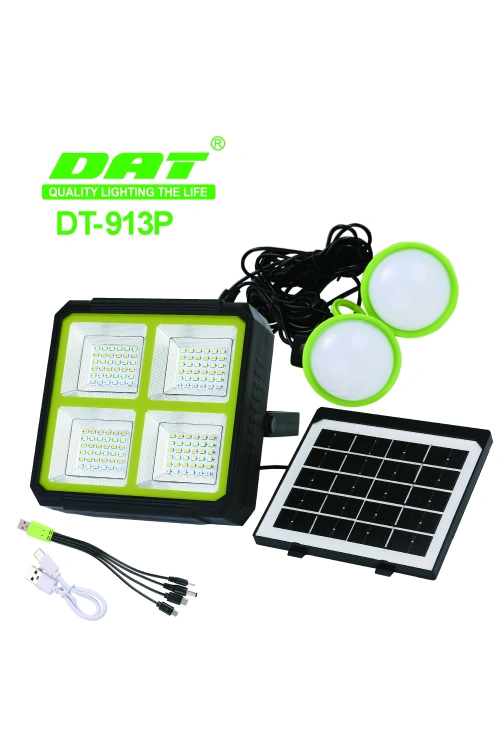 DAT Güneş Enerjili Aydınlatma Sistemi 5 Farklı Işık Modu Kamp lambası 100W