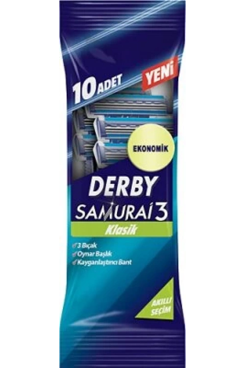 Derby Samurai 3 Bıçak Klasik 10pcs Poşetli*10x8