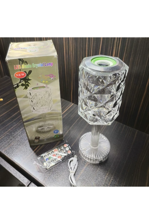 Kristal Masa Lamba Rgb Bluetooth Hoparlörlü Gece Lambası Hx-222
