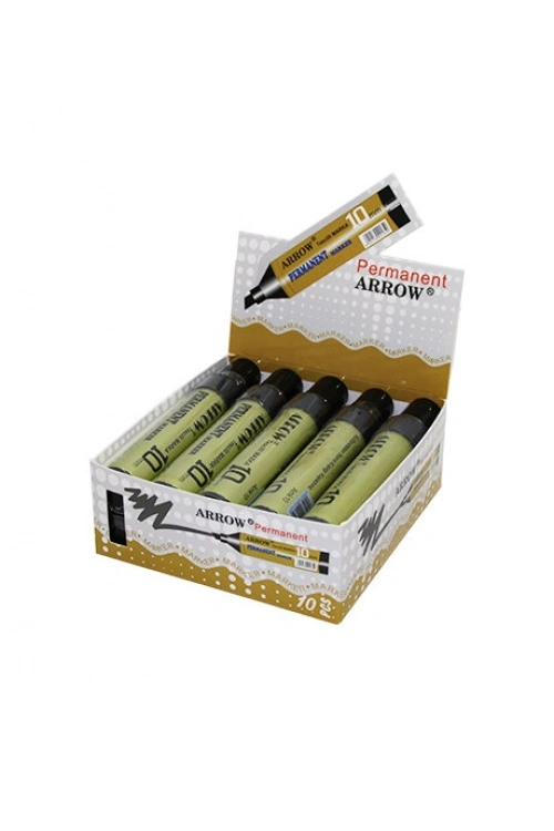 Egonex Arrow ( Lux ) ( Siyah ) ( 10mm ) Permanent Marker Koli Kalemi*10x40
