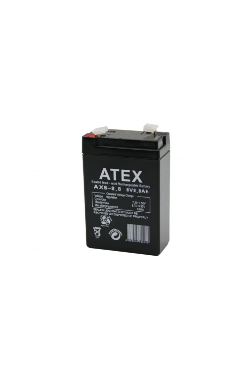 Egonex Atex Ax6-2.8 ( İnce ) Akü 6v 2.8ah Amper*20