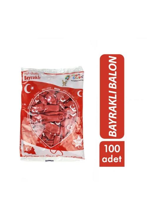 Egonex Atom ( Bayraklı ) Balon 12inc 100pcs*1x40