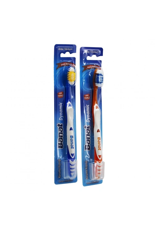 Egonex Banat-513906 Dynamic ( Orta & Medium ) Diş Fırçası  ( Başlık Koruma Kapaklı )*12x12