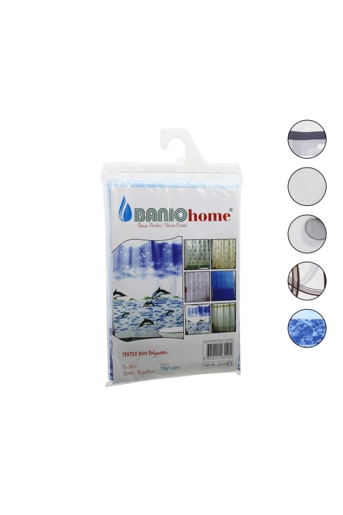 Egonex Banıo Lüx Polyester ( Çift Kanat ) Su İtici Banyo Perdesi 90x200cm*35