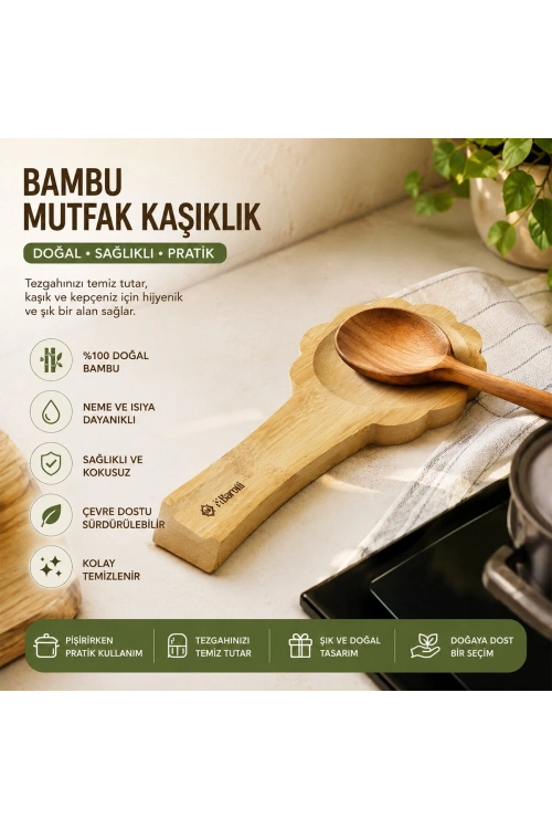 Egonex Barotti Dmr-10054 ( Bambu & Ahşap ) Kepçe & Kaşık Altlık*120