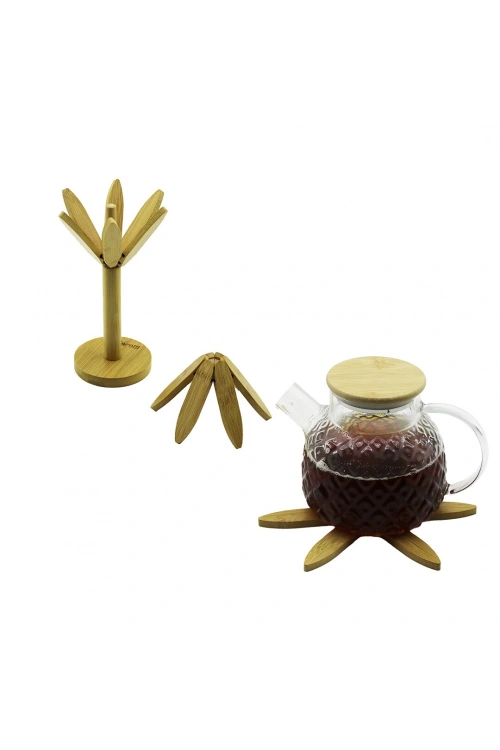 Egonex BAROTTİ DMR-9112 ( STANDLI=AĞAÇ MODEL) ( 2PCS ) AHŞAP BAMBU ( KATLANIR ) NİHALE ( YAPRAKLI ÇİÇEK MODELİ= ÇAP: 20CM) )*60