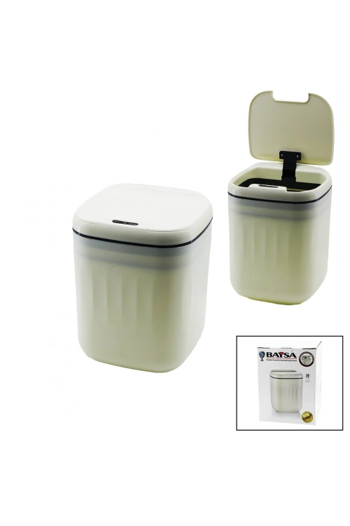 Egonex Baysa-1620 ( Hareket Sensörlü=otomatik Aç-kapa Kapak & Pilli ) Plastik Çöp Kovası ( 20lt )*4