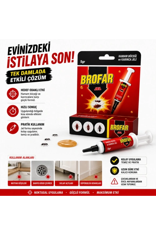 Egonex Brofar  ( Jel ) Şırınga Modeli  ( Hamamböceği & Karınca ) 5gr.*12x8