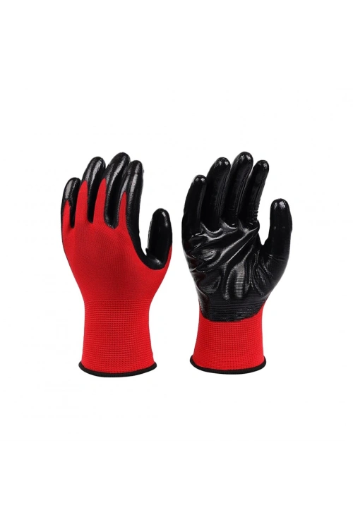 Egonex By Eli  ( Soft ) (kırmızı Siyah ) İşçi Eldiveni ( No-10xl ) ( Poşetli Ambalaj )*12x50
