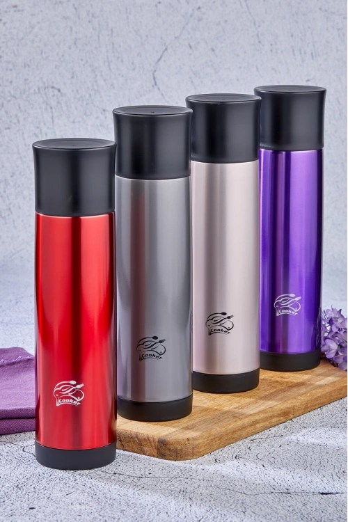 Egonex Cooker Ckr-2021 ( 0.5lt ) Trend Çelik Termos Renkli ( Paslanmaz Çelik & Kaydırmaz Tpr Taban )*24