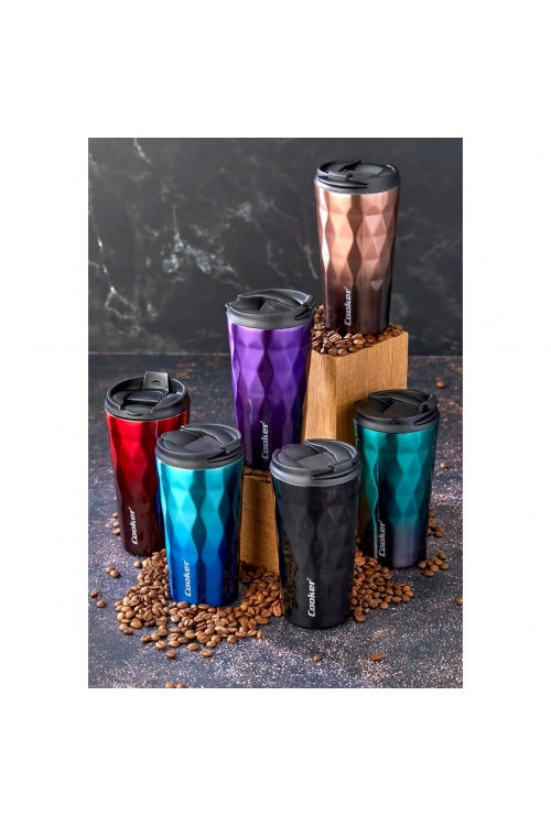 Egonex Cooker Ckr-2048 ( 350ml ) Mug Bardak Termos Renkli ( Paslanmaz Çelik & Kaydırmaz Tpr Taban & Sızdırmaz Kapak )*24