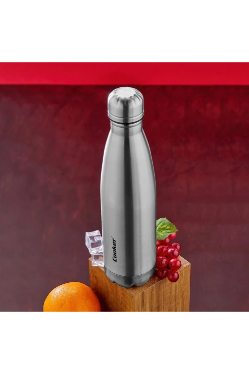 Egonex Cooker Ckr-2053 ( 500ml ) ( Krom ) Şişe Termos ( Paslanmaz Çelik & Kaydırmaz Tpr Taban )*24