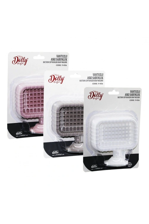 Egonex Dolly Y-056 Lüks Vantuzlu Katı Sabunluk ( Dikdörtgen & Izgaralı )*36