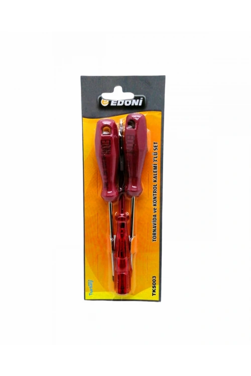 Egonex Edoni Tks-003 ( 3 Pcs Set ) Tornavida Yıldız & Düz & Kontrol Kalemi*120