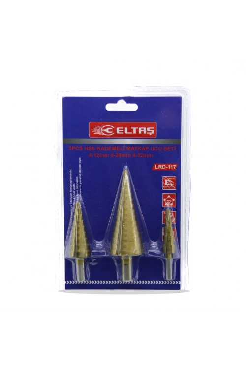 Egonex Eltaş Lrd-117 ( 3pcs ) ( Hss Kademeli ) Matkap Ucu Seti ( 4-12mm - 4-20mm -4-32mm )*100