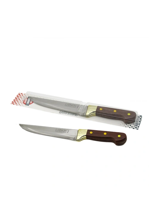 Egonex ERİNOX ( PS-0403 ) ( NO-3 ) ( KASAP ) ET BIÇAK & KURBAN ( SARI AHŞAP GÖRÜNÜM PLASTİK SAPLI )*15X8