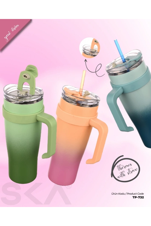 Egonex Essence 1 Litre Pipetli Termos Bardak Çift Duvarlı