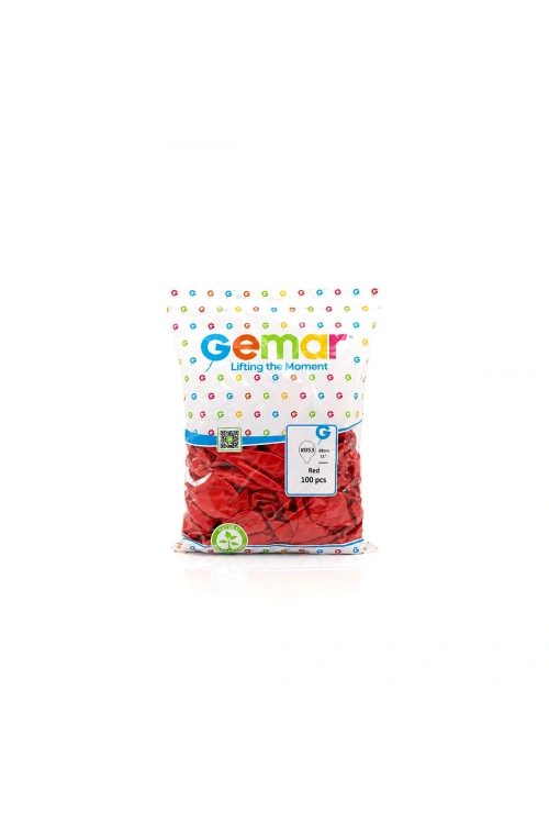 Egonex Gemar Gm-110-53 ( Metalik & Kırmızı ) Balon ( 11 & 28cm & 100pcs )*1x50