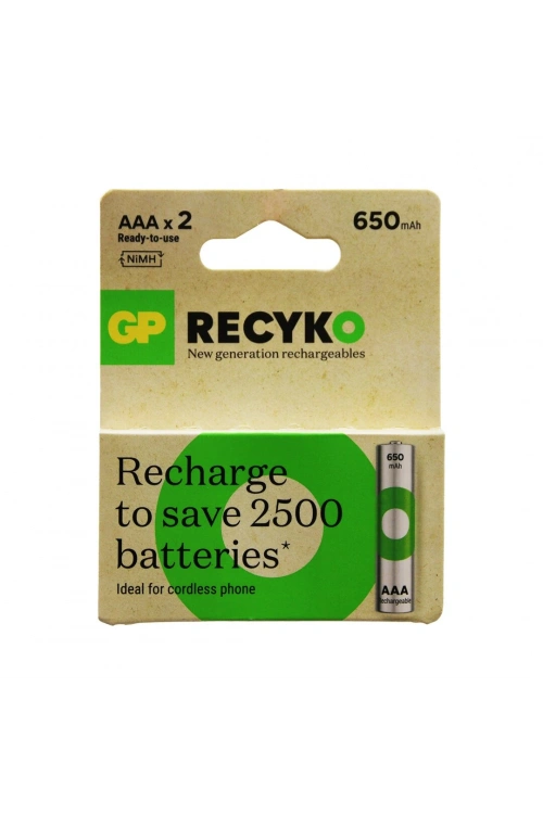 Egonex Gp Recyko 650mah Aaa Şarjlı İnce Pil 63e041  2li Kart*100