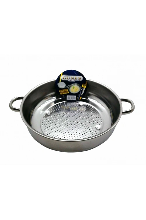 Egonex Güneş ( No-2 ) ( 28cm ) ( Basık ) Süzek Metal Süzgeç ( Kulplu )*75
