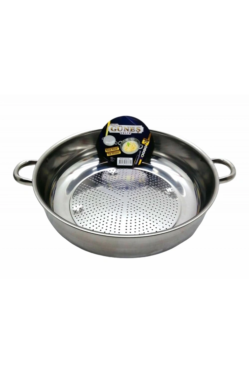 Egonex Güneş ( No-3 ) ( 30cm ) ( Basık ) Süzek Metal Süzgeç ( Kulplu )*50