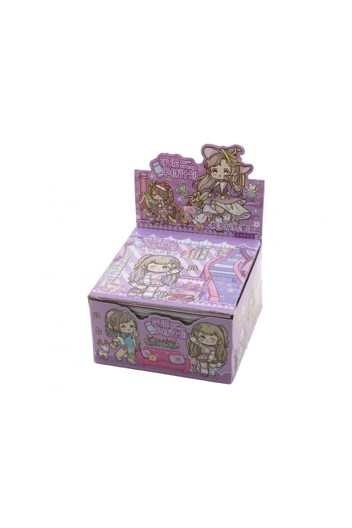 Egonex Half Sugar Plan Ss-132 ( Sticker=4-yaprak=kız Giysi & Eşya ) (kız Giydirme=10 Kağıt Yaprak ) Defter ( 16.5x16.5cm )*24x12