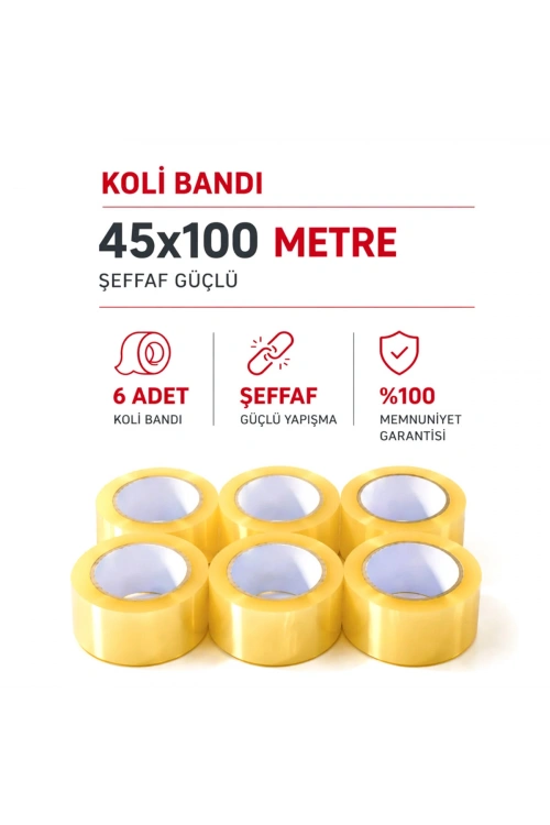 Egonex Hasbant Pro Has-0015 ( Şeffaf ) ( Flex Hotmelt Pro ) ( 45mmx100mt ) Koli Bantı ( Bandı )*6x12