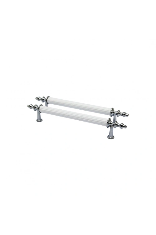 Egonex İbico-918 ( Orta & 13cm ) ( Krom & Beyaz ) Boru Kulp*10x5