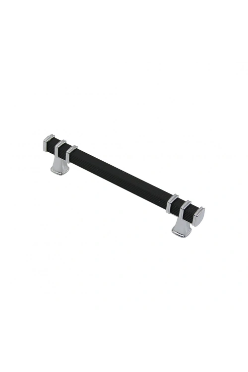 Egonex İbico-964 ( 12.8cm ) ( Yüzük Krom & Kulp Siyah ) ( Kare ) Çekmece Kulp*10x5
