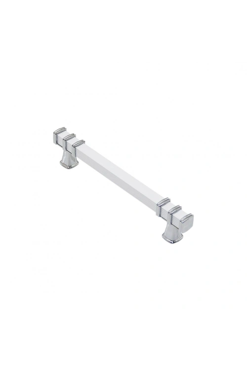 Egonex İbico-967 ( 12.8cm ) ( Yüzük Krom & Kulp Beyaz ) ( Kare ) Çekmece Kulp*10x5