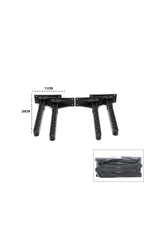 Egonex İBİCO-977 ( SİYAH ) SOFRA AYAK ( KOMPLE PLASTİK ) ( 20CM ) ( AÇ KAPA )*4X50