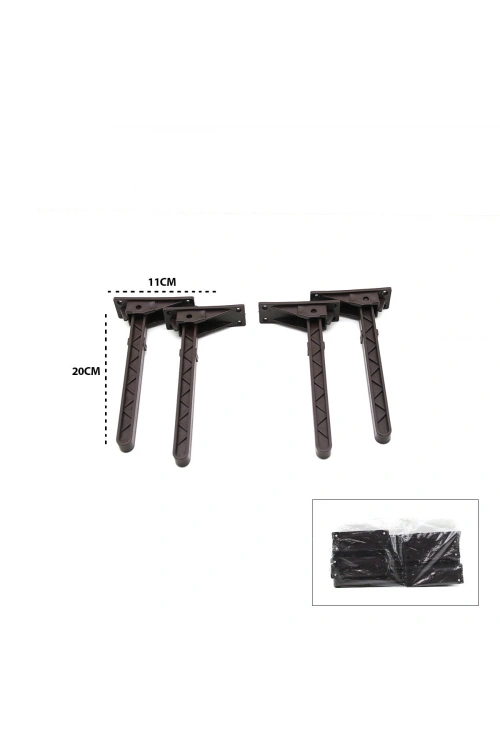 Egonex İBİCO-979 ( KAHVERENGİ ) SOFRA AYAK ( KOMPLE PLASTİK ) ( 20CM ) ( AÇ KAPA )*4X50