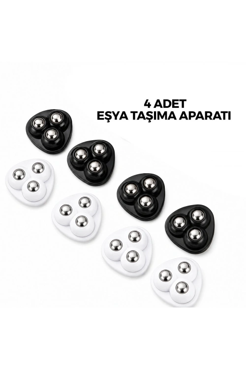 Egonex İbico İ13-142  ( 4pcs ) ( Tek Bilya Tekerlekli ) ( Poşetli ) Mobilya Eşya Taşıma Aparatı ( 360° )*20x20