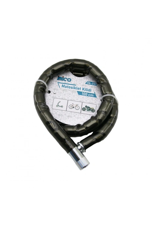 Egonex İbico İ18-059 ( Tüp Anahtarlı ) ( Metal Kafa ) ( Çelik ) Motor & Bisiklet Kilit ( Silindirik Spiral Kilit ) ( Siyah Kılıf ) ( 22mm X 100cm )*30