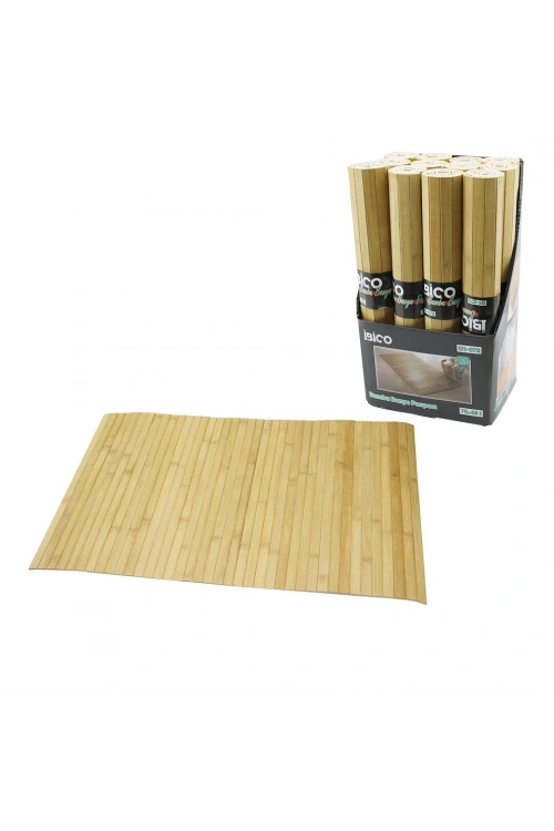 Egonex İbico İ21-072 ( Dikdörtgen & Bambu ) ( Kalın Çubuk ) Kaydırmaz Banyo Paspası ( 70x45cm )*12x4