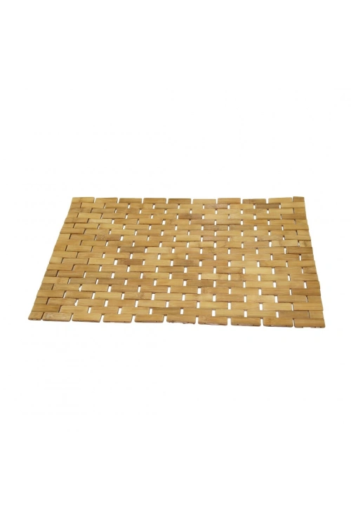 Egonex İbico İ21-074 ( Dikdörtgen ) ( Bambu Ahşap ) ( Lüx ) Kaydırmaz Banyo Paspası ( 42x62cm )*24