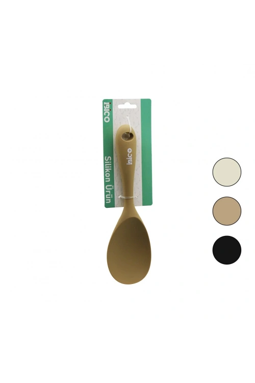 Egonex İbico İ22-035 ( Silikon & Renkli ) Pilav ( Servis ) Kaşık ( 22cm )*12x6