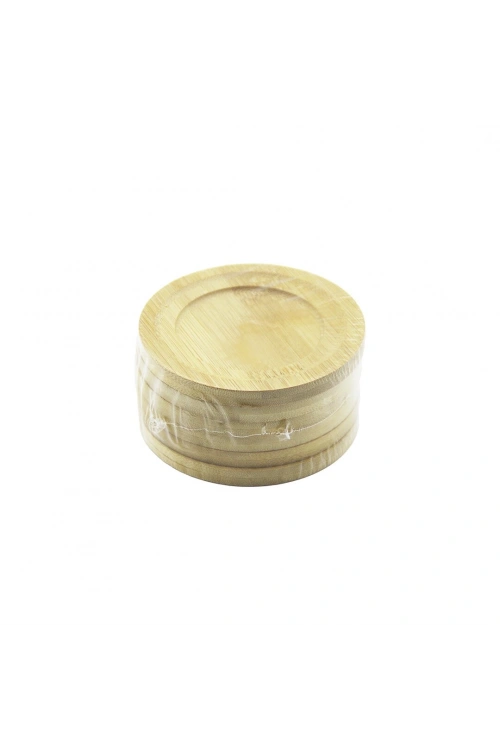 Egonex İbico İ22-215 ( Yuvarlak= Çap: 9.7cm ) ( 6pcs ) Bambu & Ahşap ( Çay Tabak )*48