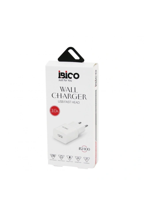 Egonex İbico İb-2400 ( Usb ) ( Başlık ) ( 3.0a ) ( Hızlı ) Telefon Şarj Başlık Ev ( 5v=3.0a & 9-12v-1.5a )*5x30
