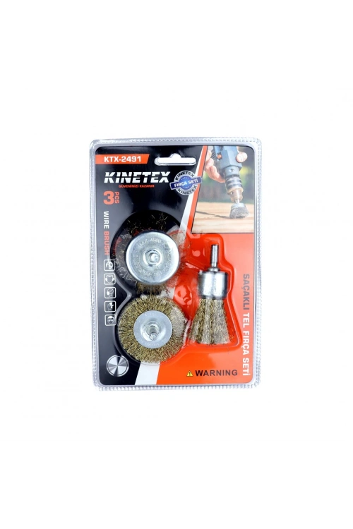 Egonex Kınetex Ktx-2491 ( 3pcs ) Saçaklı Tel Fırça Seti*72