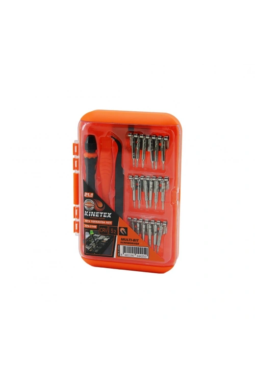Egonex Kınetex Ktx-3148 ( 21in1 ) Saatçi Telefon Bits Tornavida Seti ( 18pcs Uç + 1-t.vida Sapı + 1-cımbız + 1-plastik Çift Taraflı Kazıma Aleti )*10x12